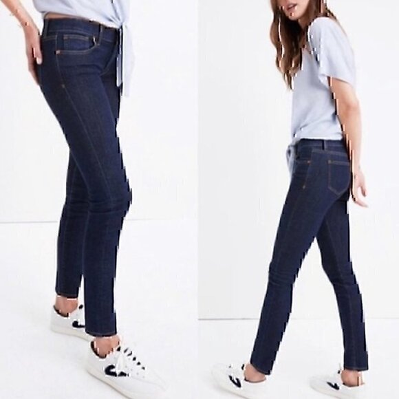 MADEWELL Skinny Skinny Jeans Dark Wash Five Pocket Zip Cropped Ankle ? sz 29 W29 - Picture 3 of 12